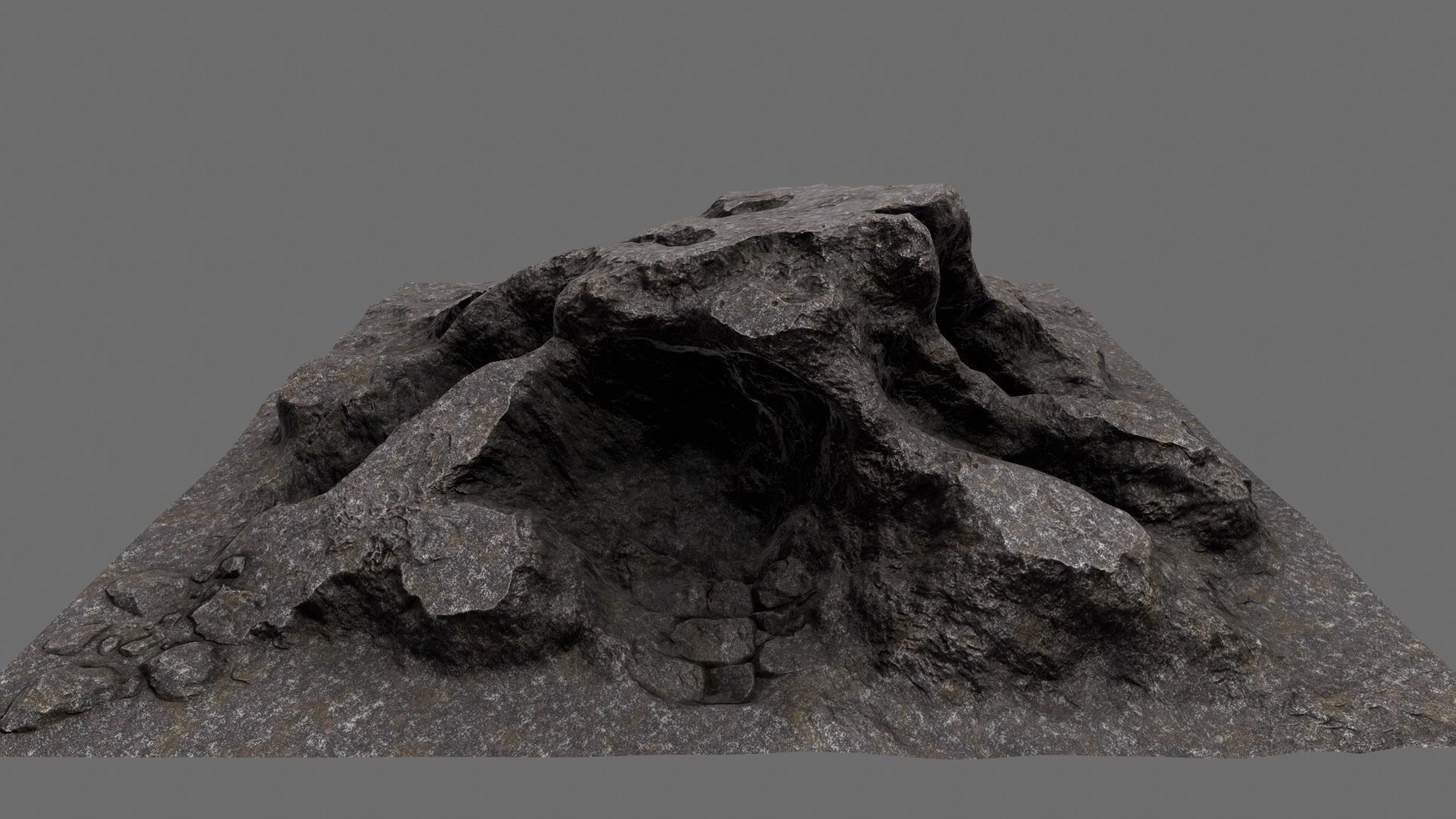 Rocks person Low-poly 3D model_1