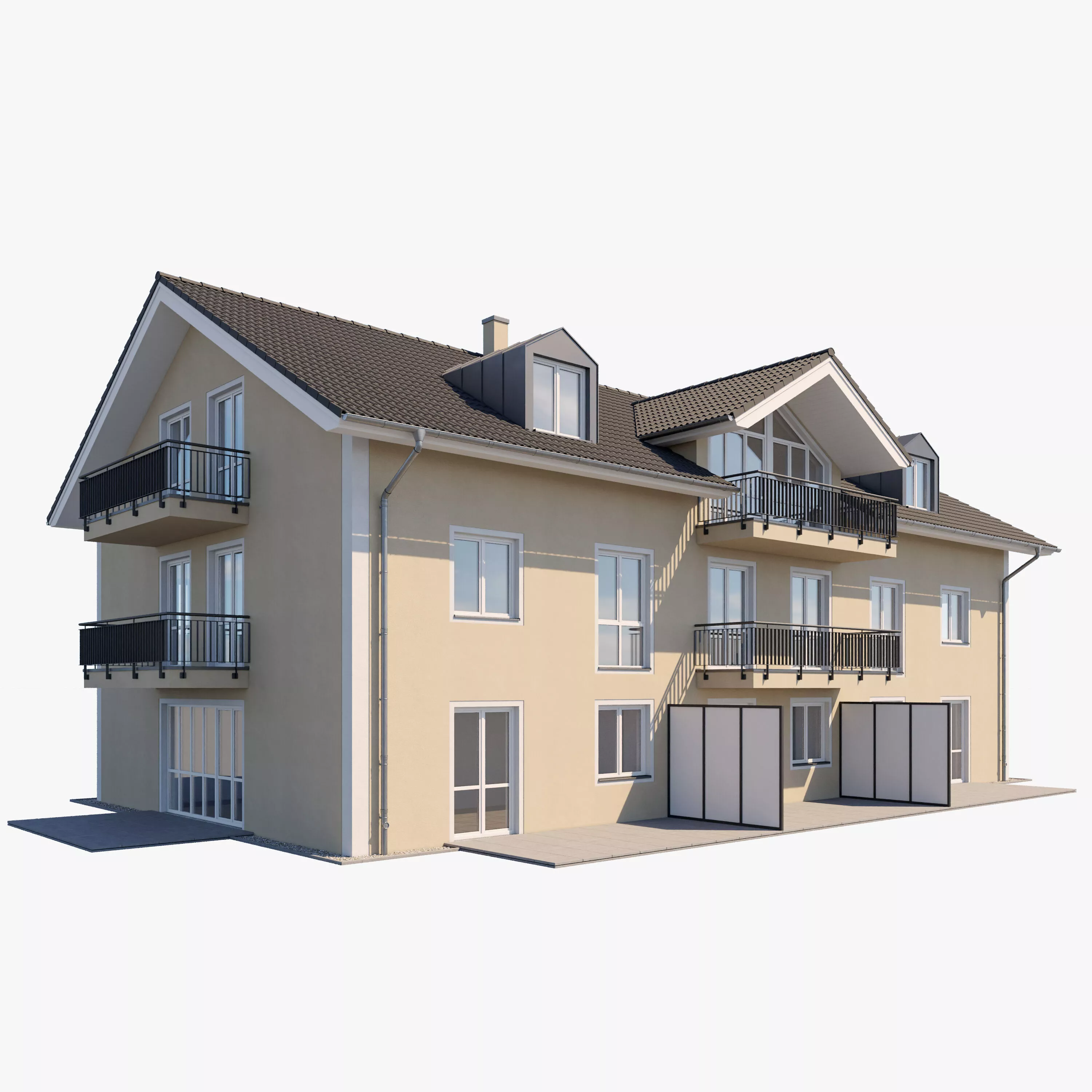 German Residential Apartment Building 3D model