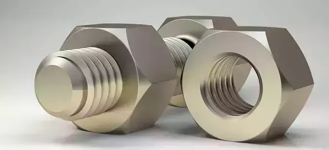 3d Bolt and Nut model Original Sizes Clear Model 3D print model