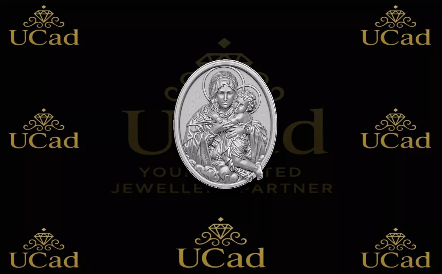 Virgin Mary and Child Jesus Meda 3D print model