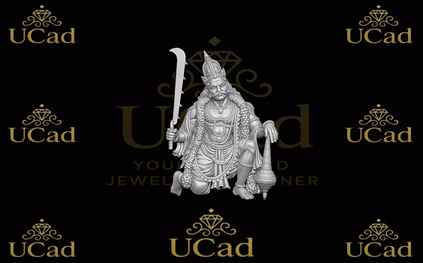 Karuppasamy Kneeling Statue 3D print model