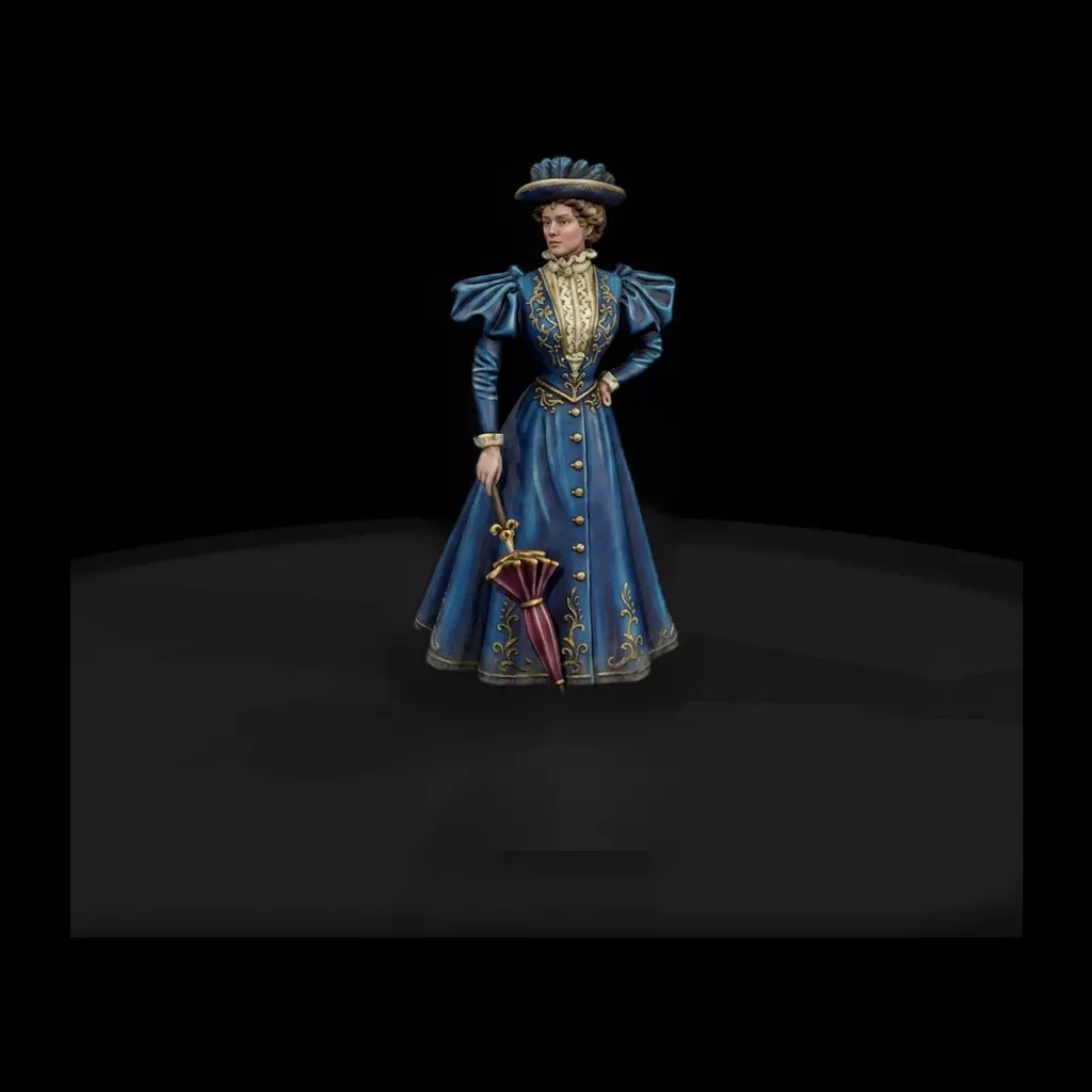 HO 1896 fashion figure for diorama Printable STL 3D print model