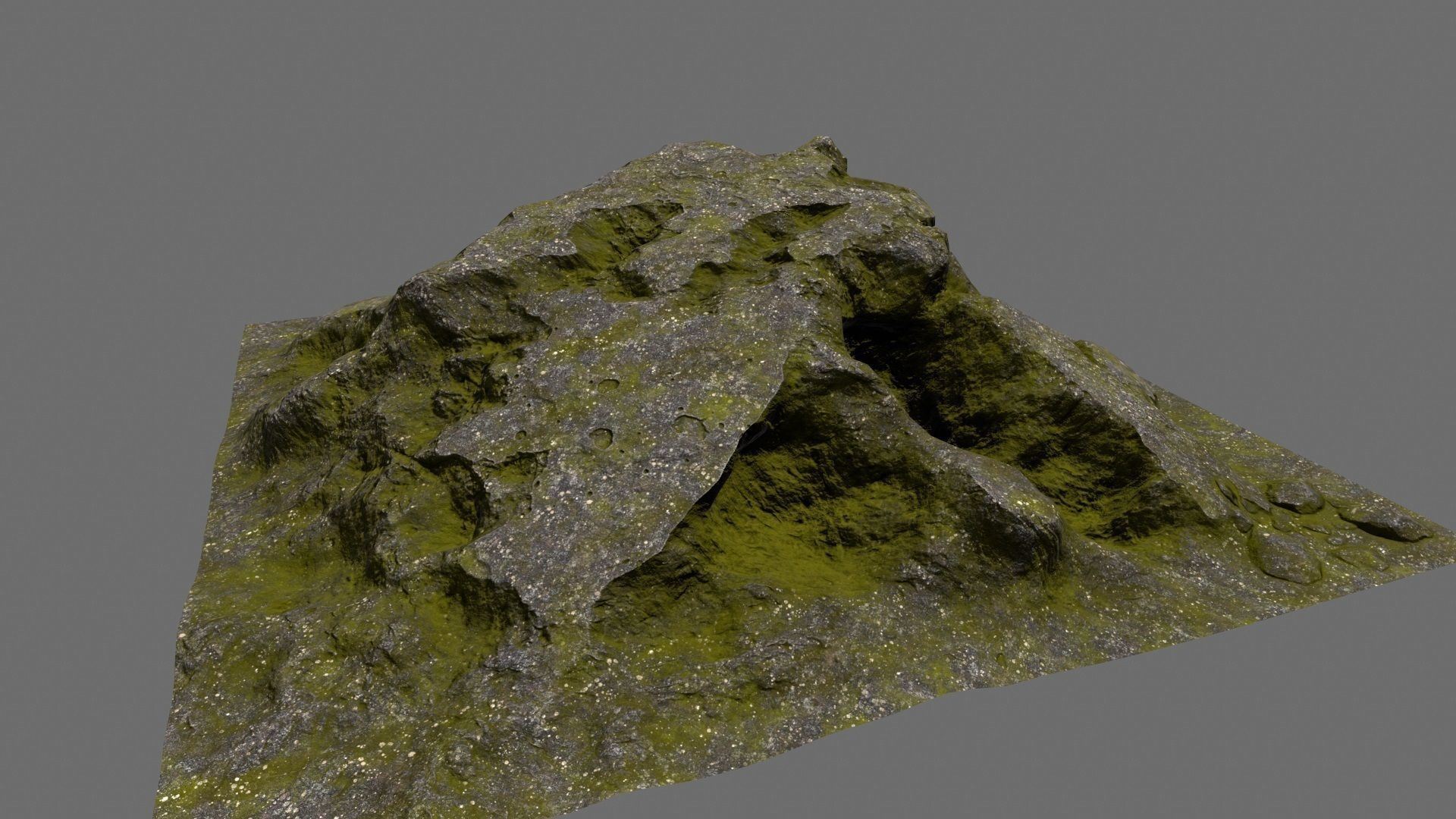 Rock mountain with grass on top Low-poly 3D model_5