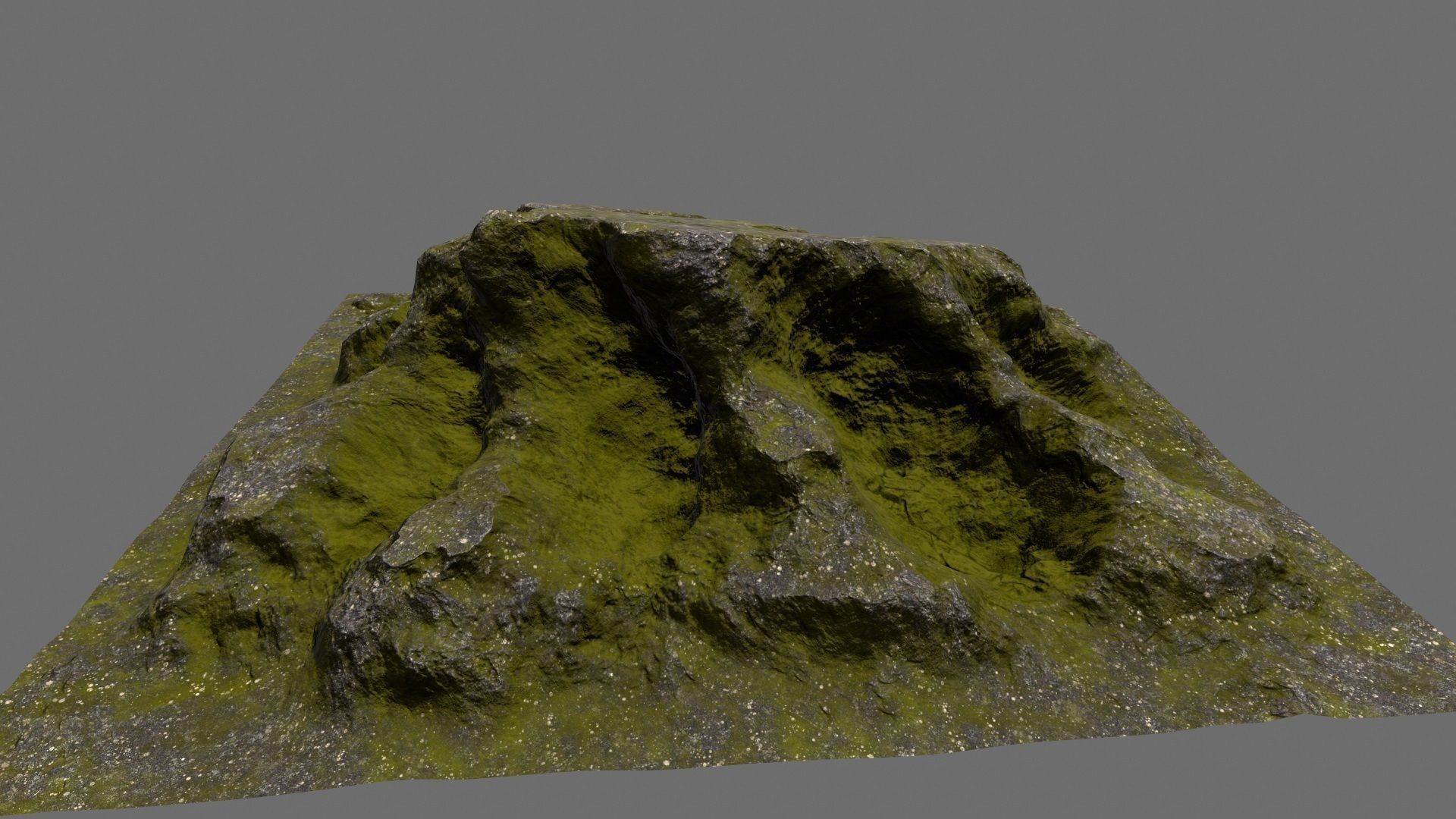Rock mountain with grass on top Low-poly 3D model_10