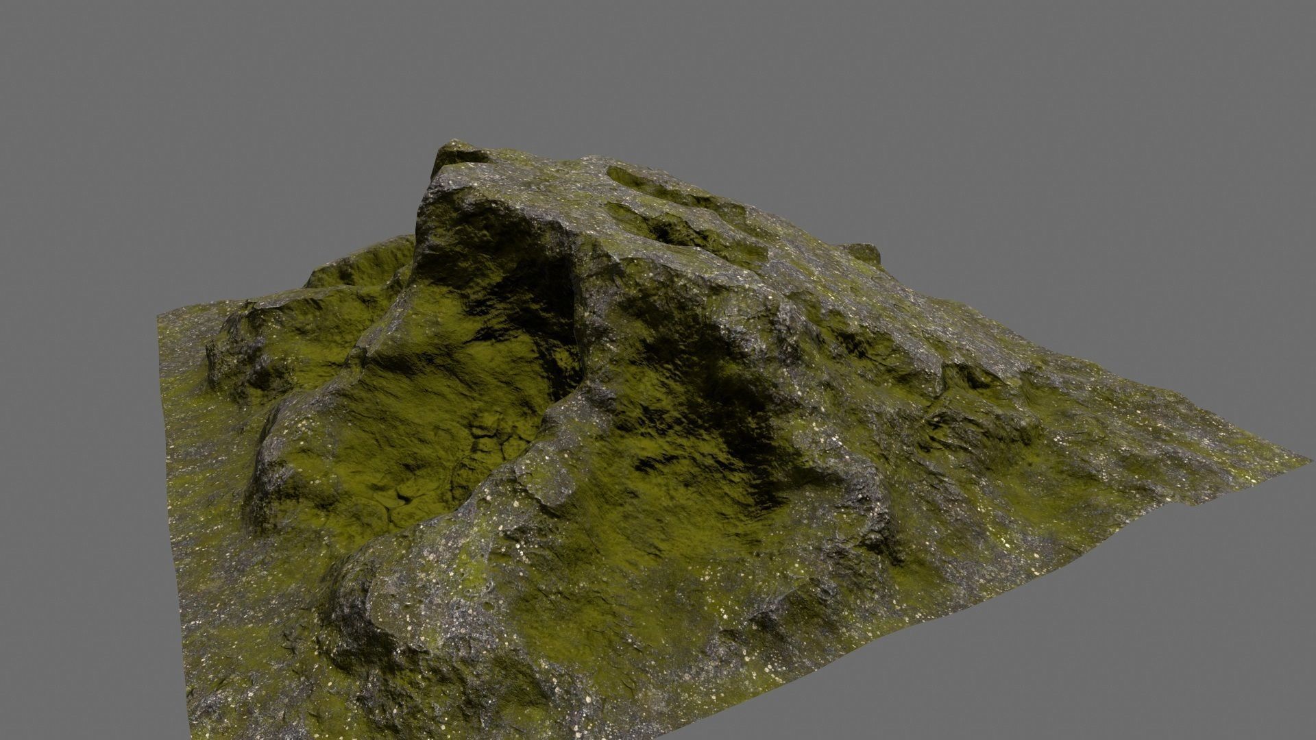Rock mountain with grass on top Low-poly 3D model_8