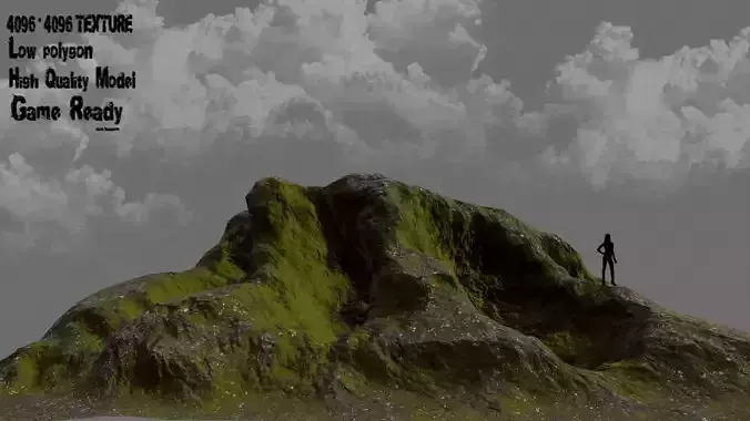 Rock mountain with grass on top