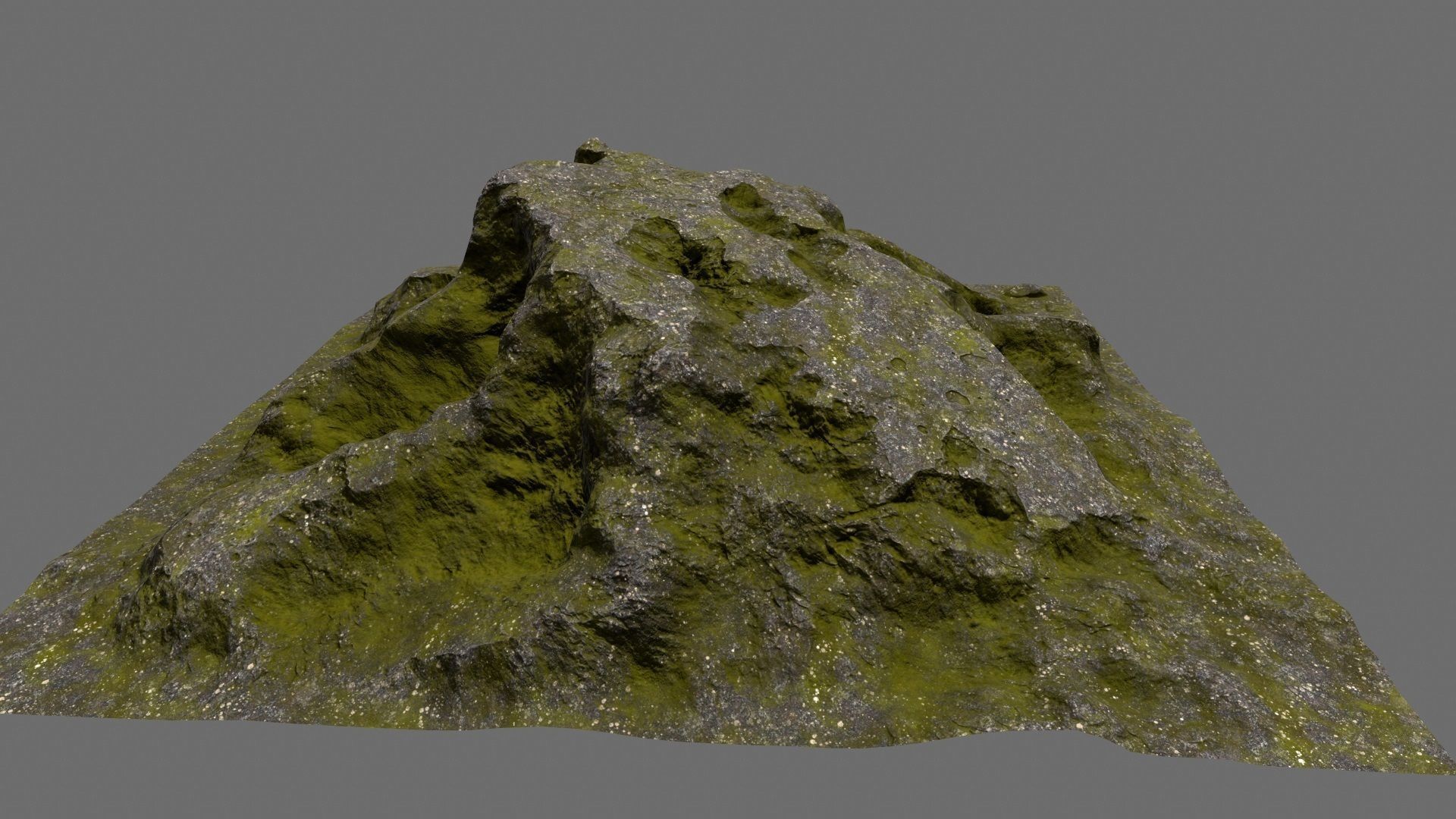 Rock mountain with grass on top Low-poly 3D model_7