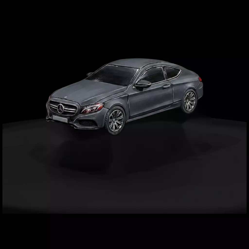 1-87 HO Low Poly Luxury Coupe Printable STL 3D print model