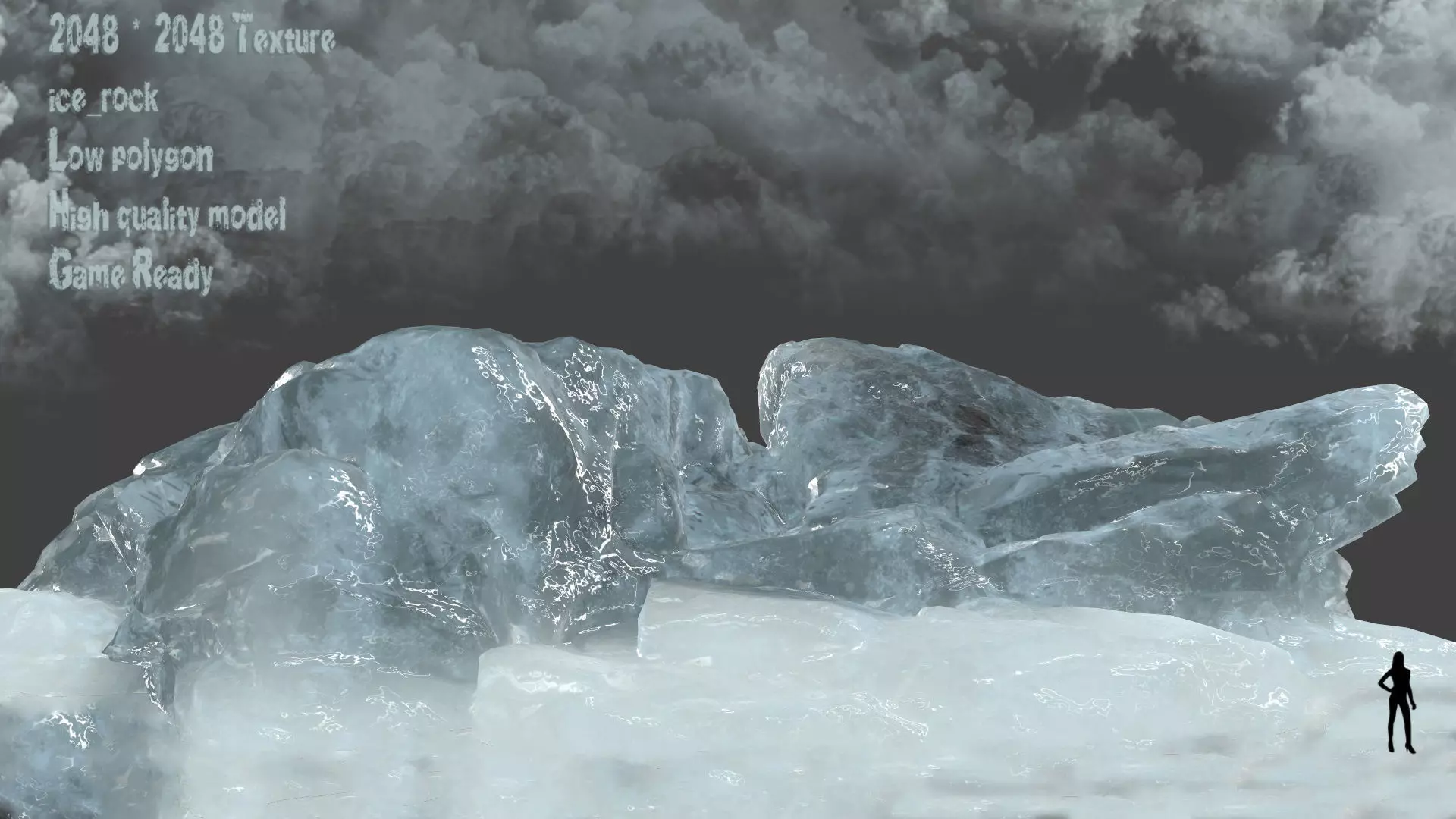 iceberg rock Low-poly 3D model_0