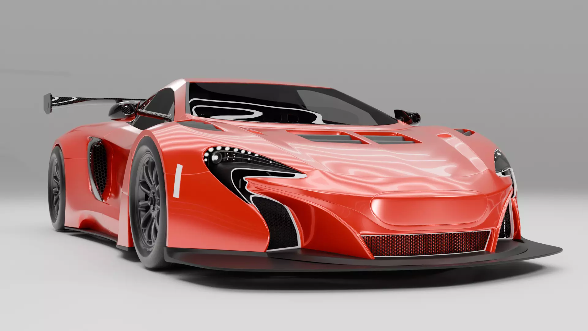 Futuristic GT3 Race Car High Poly PBR Supercar Low-poly 3D model