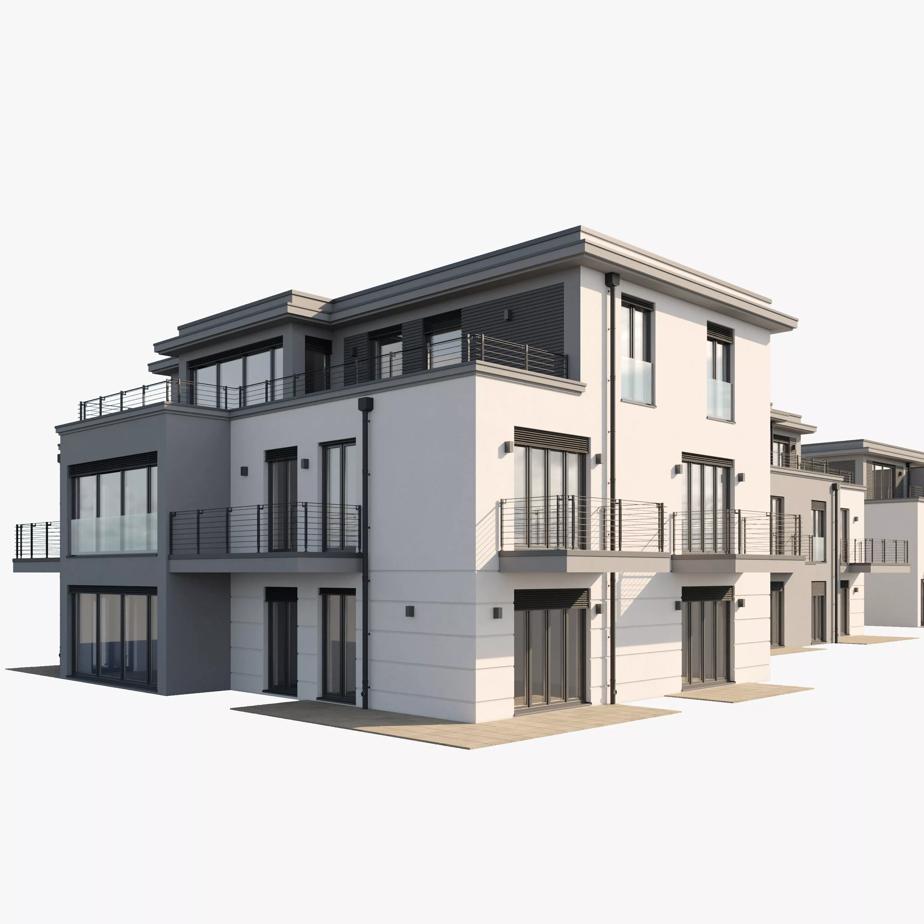 Modern German Residential Buildings 3D model