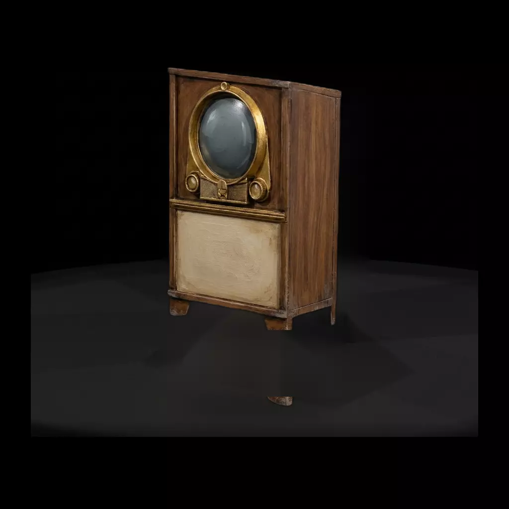 1-87 HO Mid Century Floor TV Console Printable STL 3D print model