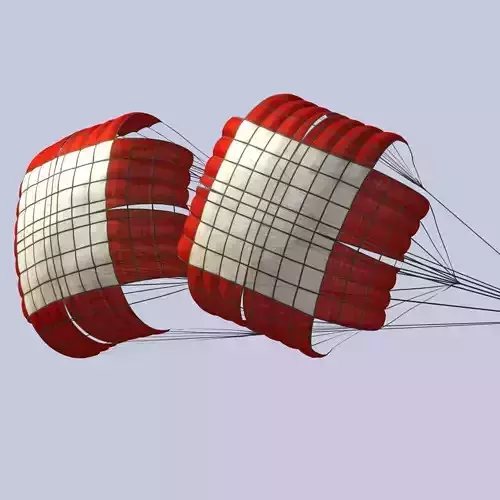 Braking parachute Low-poly 3D model