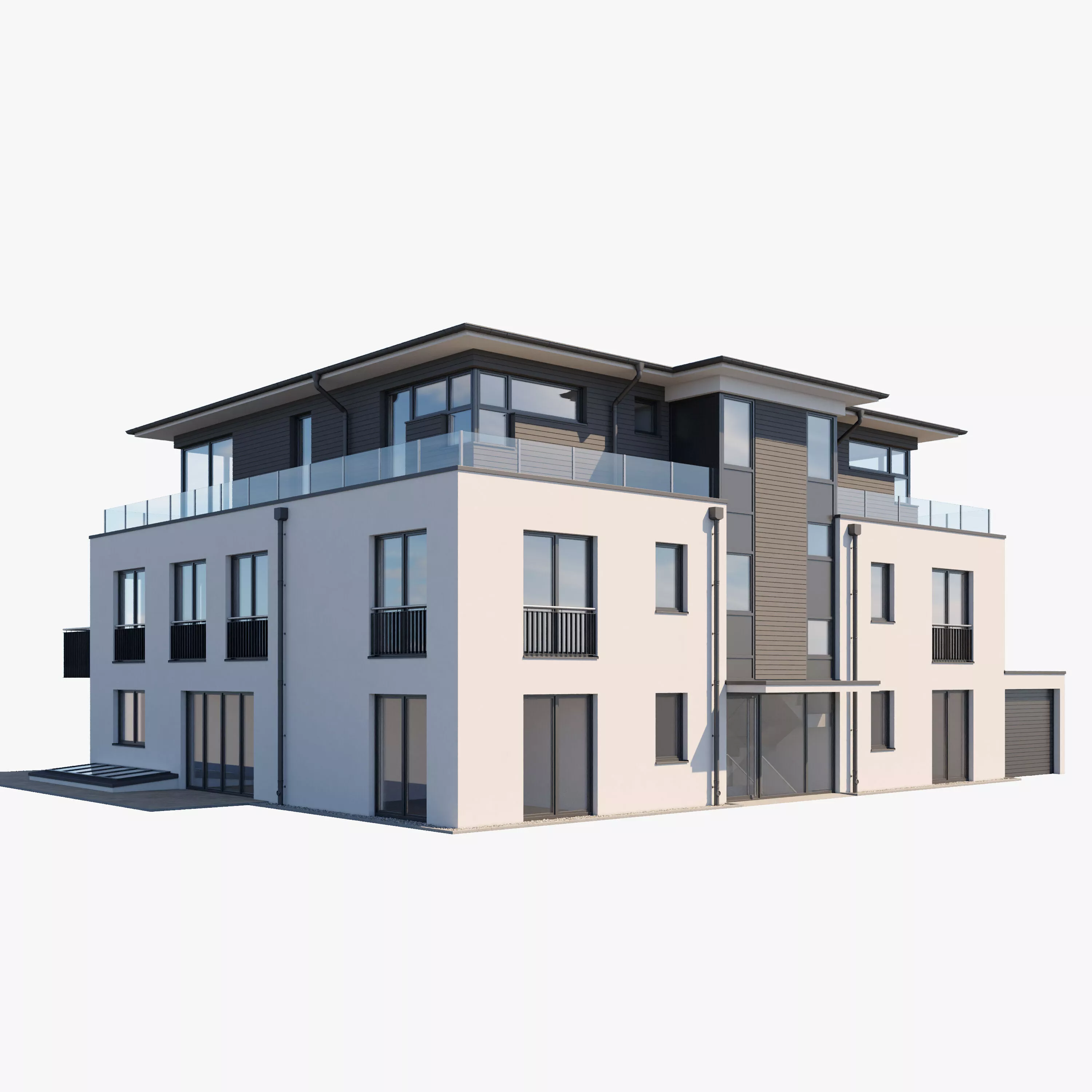 Modern German Residential Building 3D model