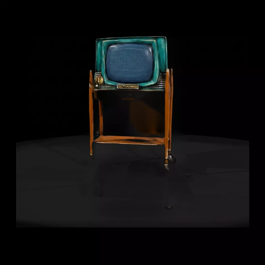 HO TV on Rolling Stand Diorama Prop Printable STL 3D print model