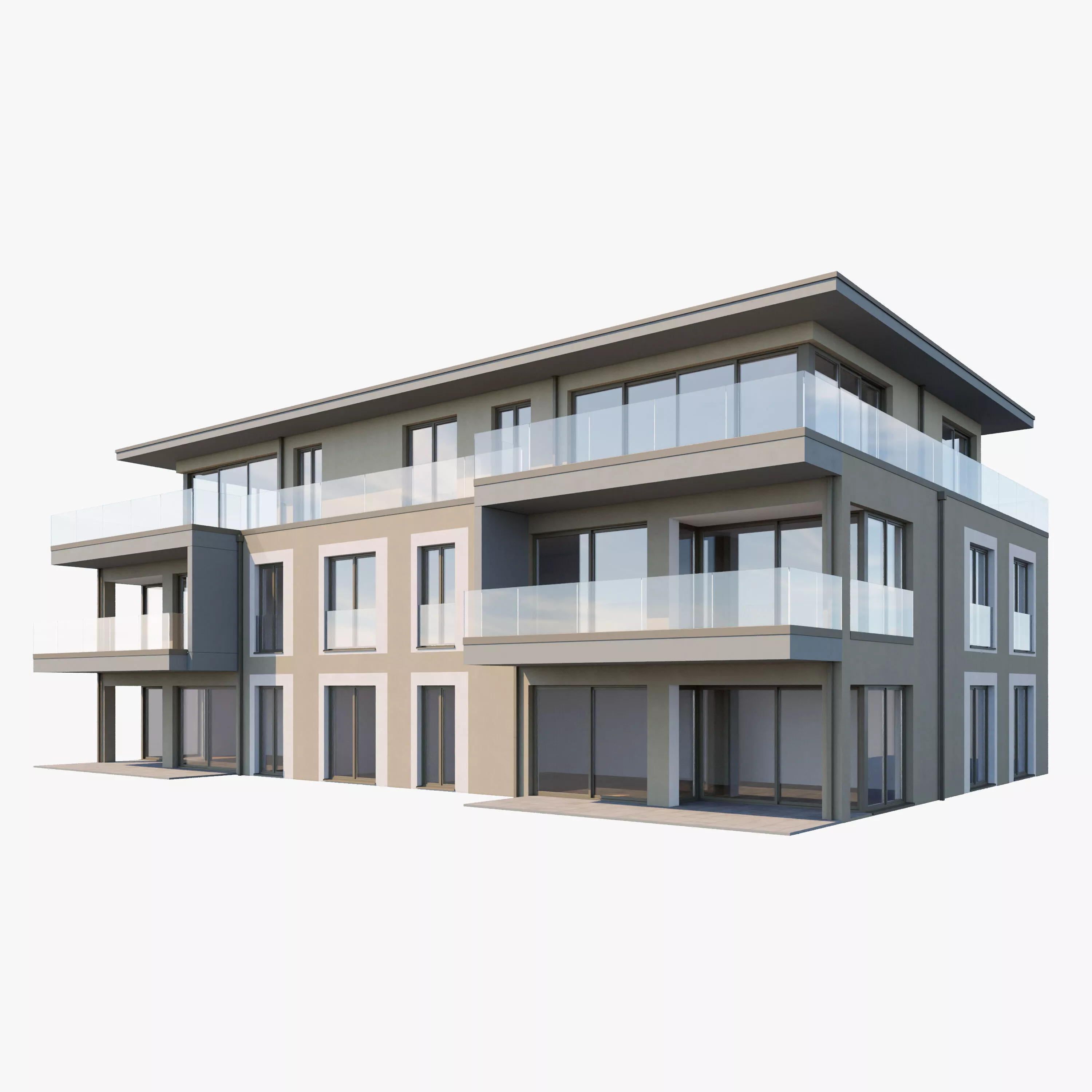 Modern Apartment Building 3D model