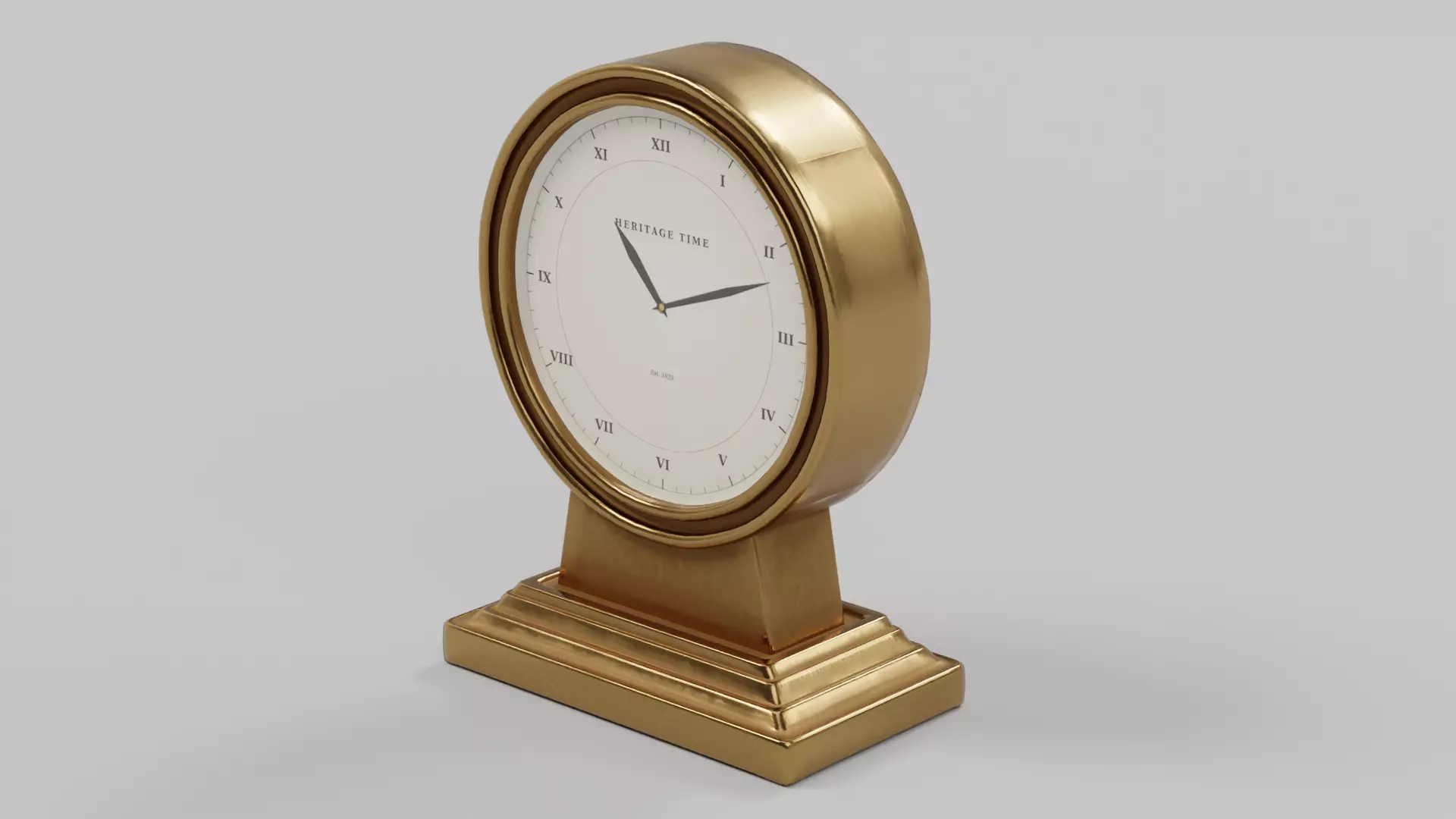 Luxury Brass Mantel Clock 01 Low-poly 3D model