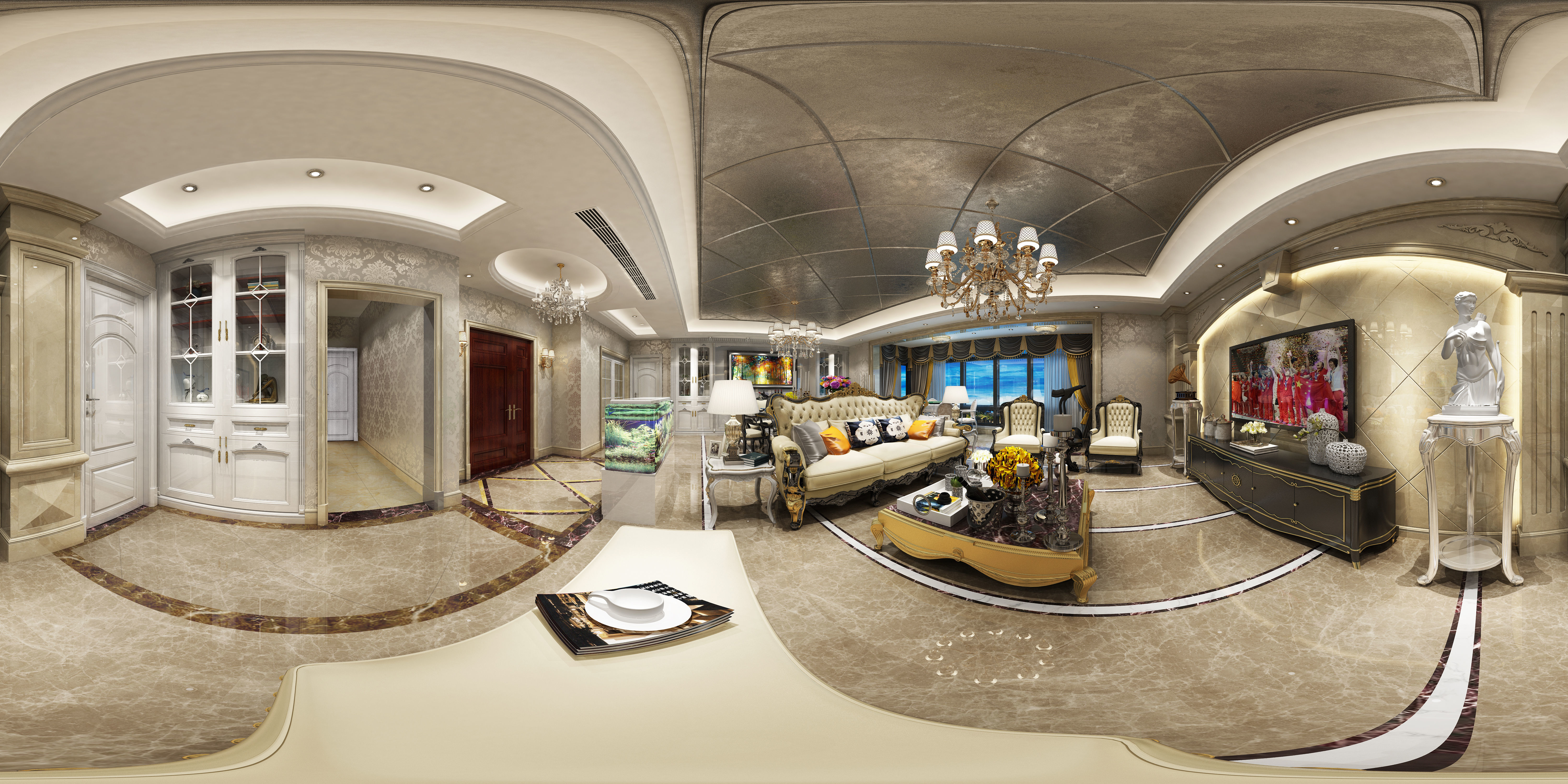 Panoramic 360 Deluxe European Family Living Room Restaurant 13 3D Panoramic 360 Deluxe European Family Living Room Restaurant 13 3D