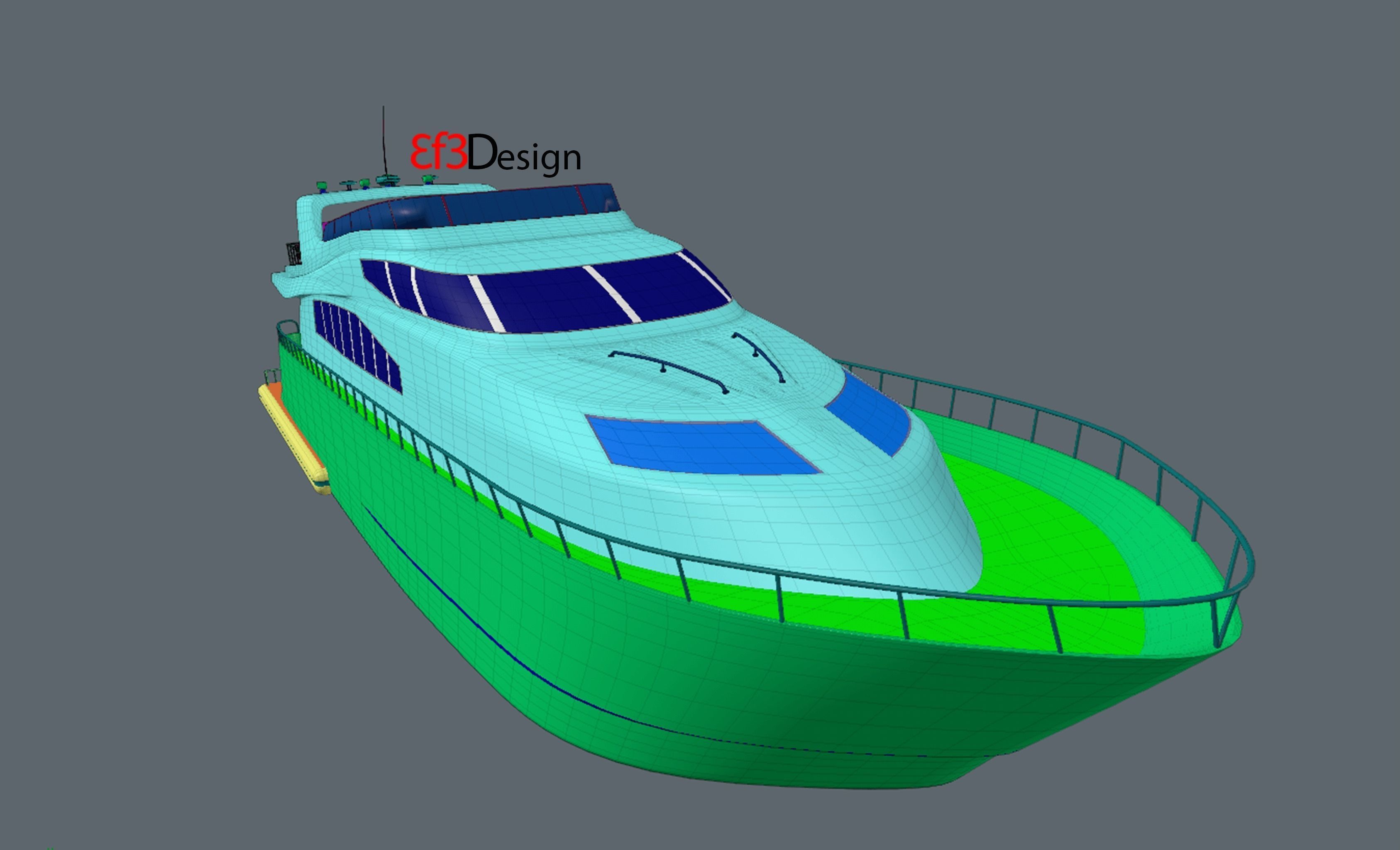 Luxury Yacht 3D model_5