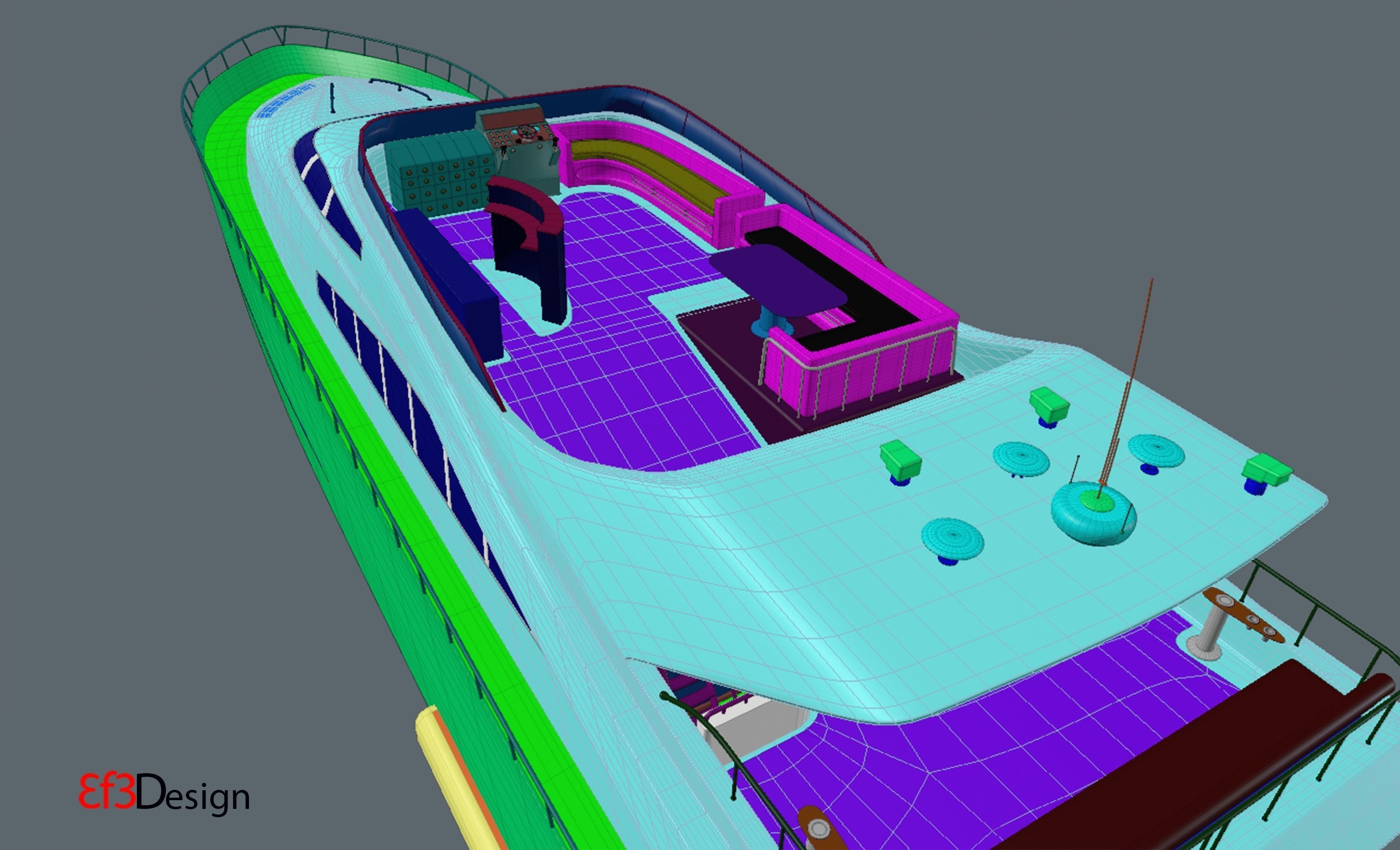 Luxury Yacht 3D model_7