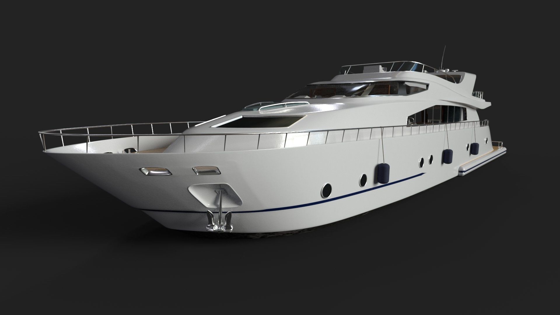 Luxury Yacht 3D model_1
