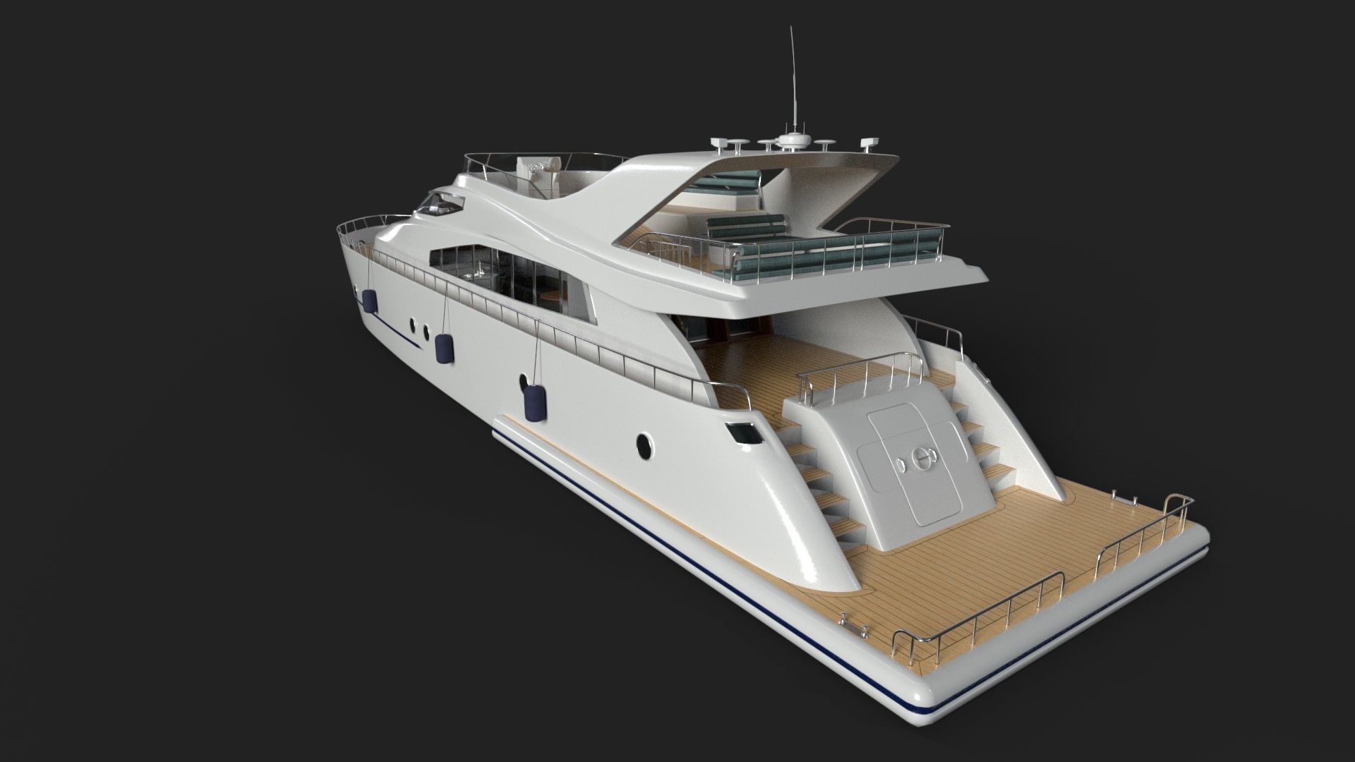 Luxury Yacht 3D model_2