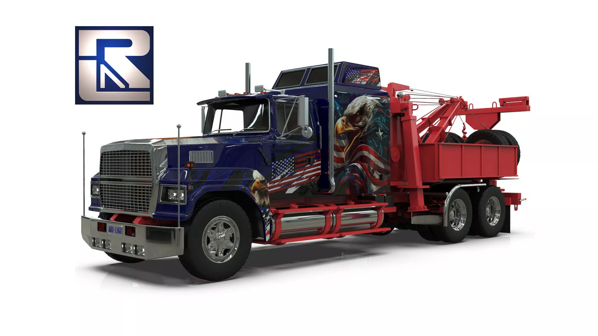 LTL9000 Heavy Duty Wrecker Tow Truck with Holmes 850 System 3D model