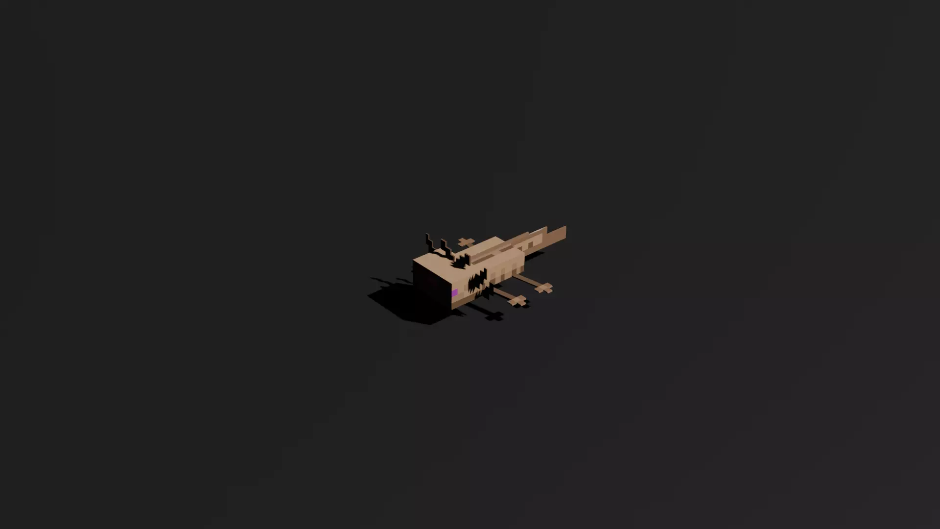 Stylized Voxel Wild Axolotl - Low Poly Cute Amphibian 3D Model 3D print model