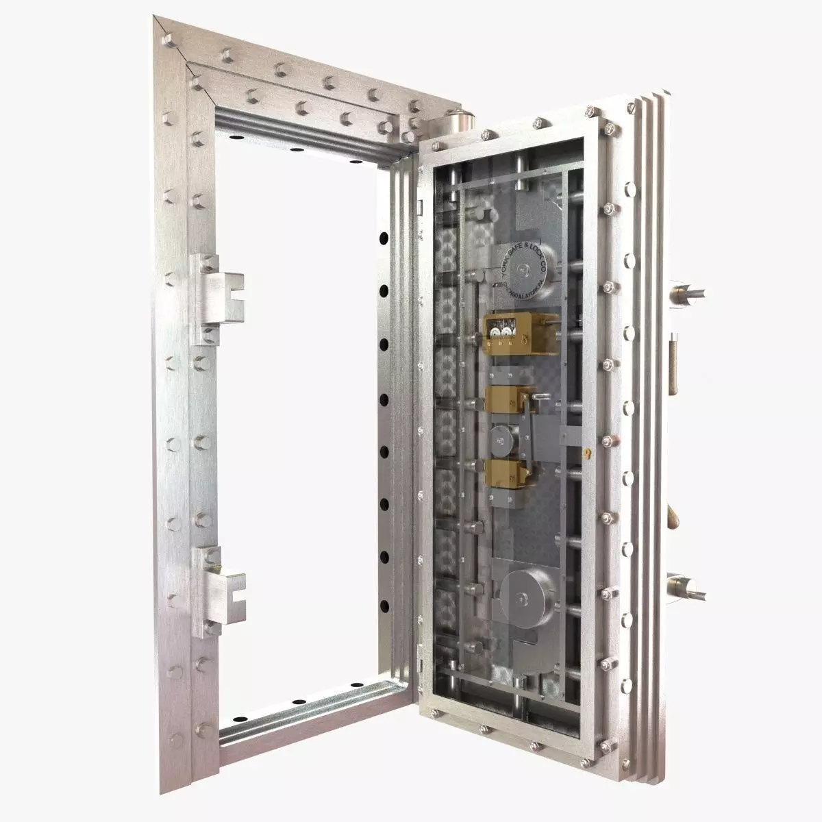 York classic vitage vault door 3D model_0