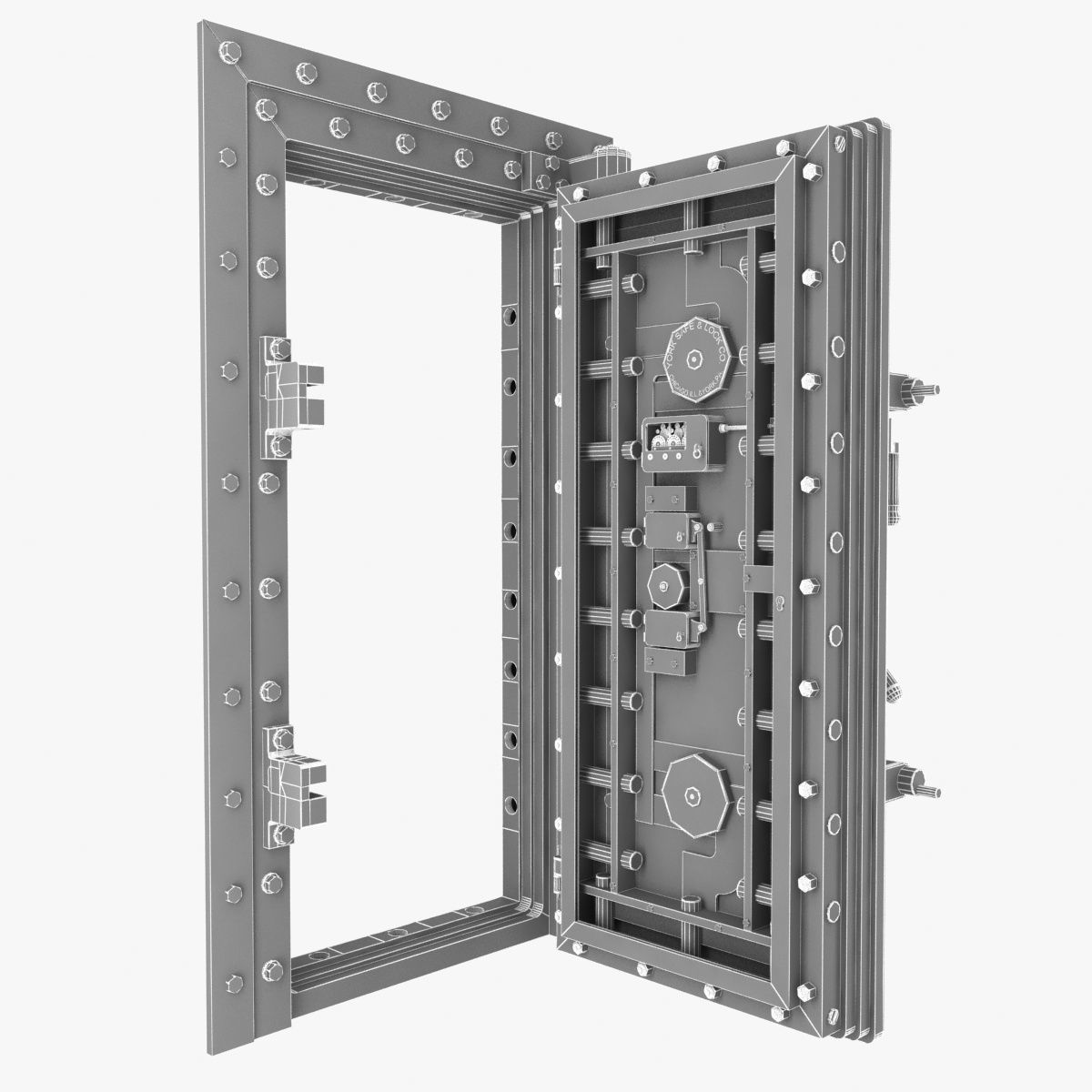 York classic vitage vault door 3D model_9