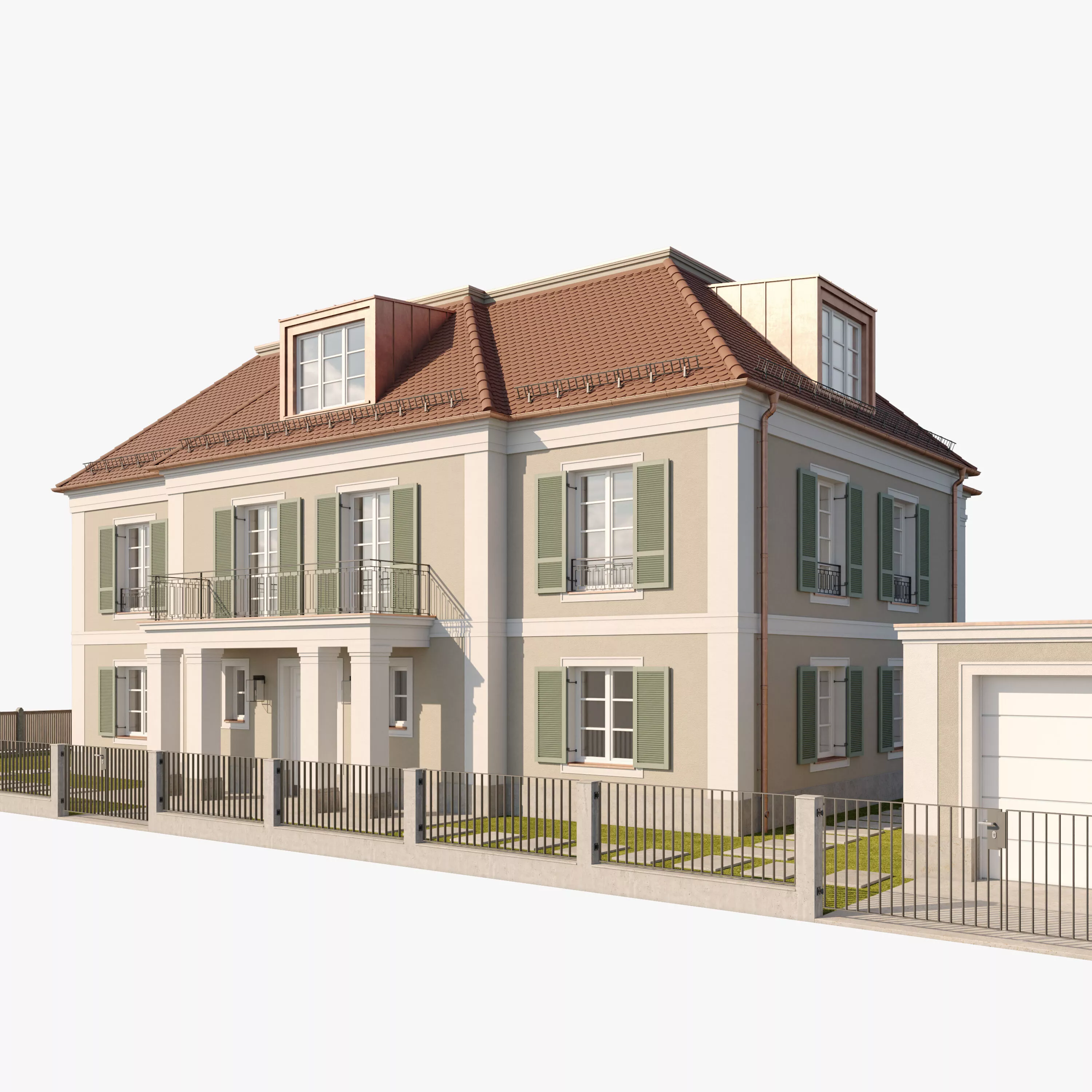 Neoclassic Villa with Pool 3D model