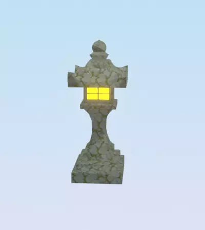 japonese stone lantern Low-poly 3D model