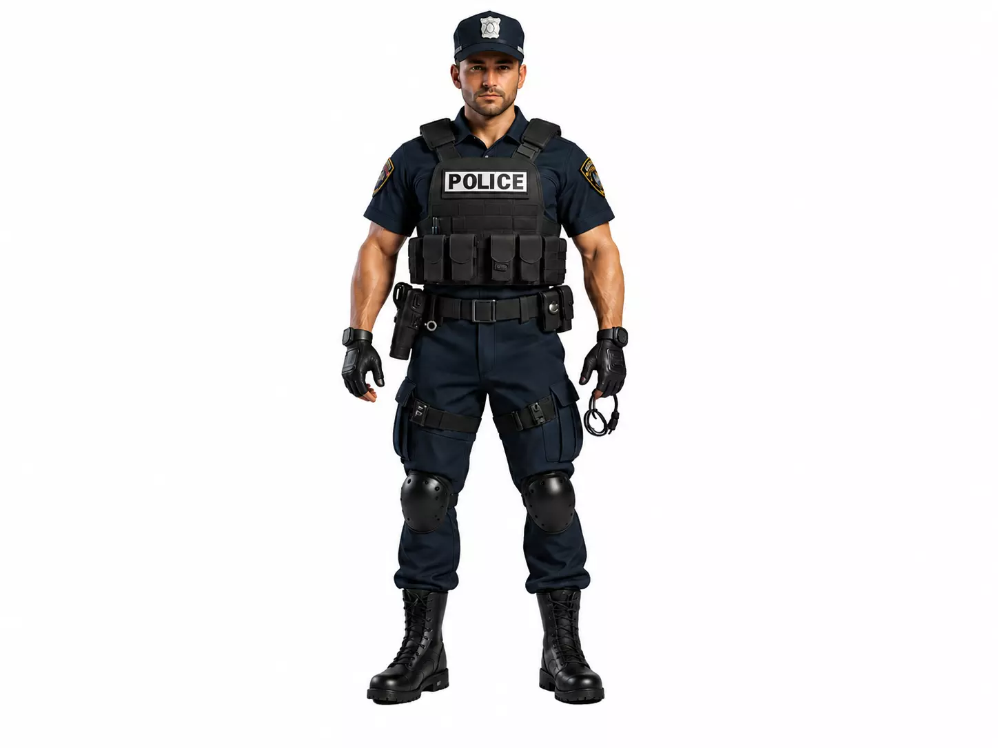 Modern Tactical Police Officer Pack 4 Color Variants 3D model