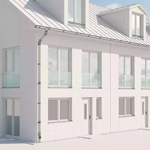German Terraced House 3D model 5
