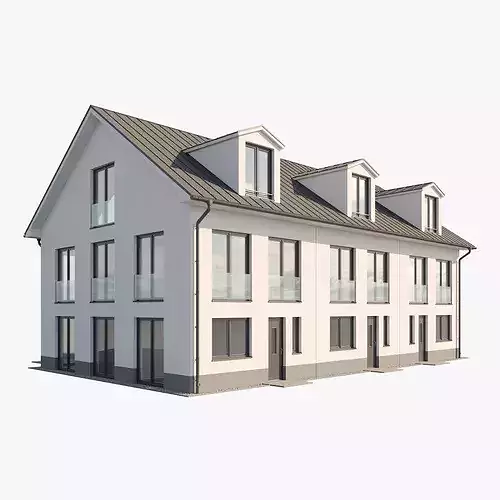 German Terraced House 3D model