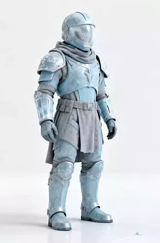 Realistic Stylized Frost-Guard Sci-Fi Soldier Armor 3D Model