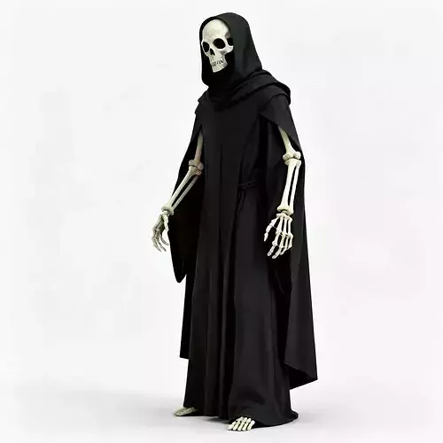 Realistic Stylized Grim Reaper Skeleton 3D Model