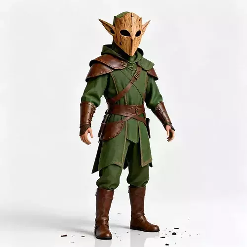 Realistic Stylized Elven Forest Ranger 3D Model