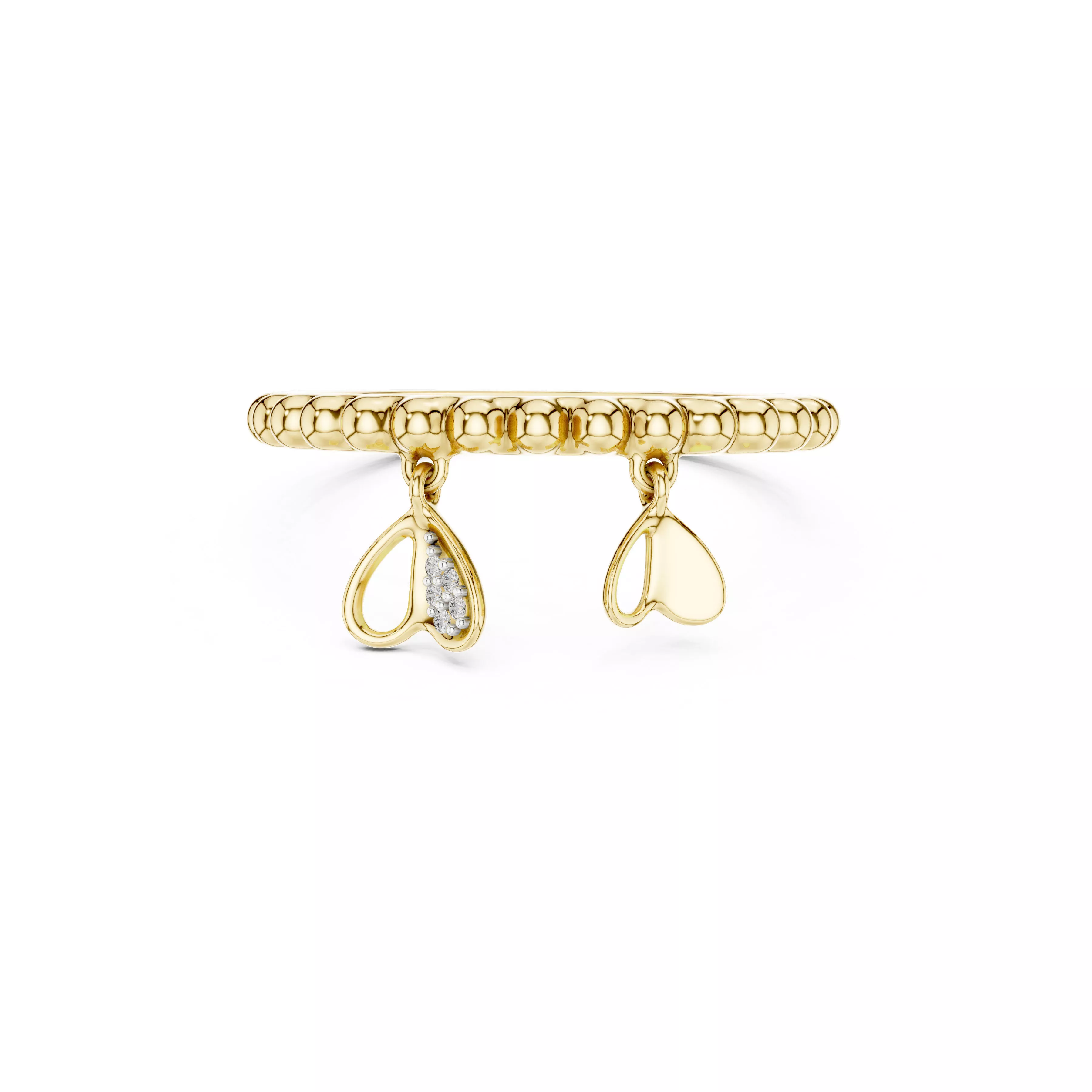 Dangling Heart Charm Ring STL 3DM CAD 3D print model