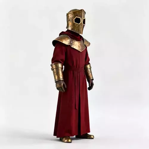 Realistic Stylized Fire Inquisitor Mage Armor 3D Model