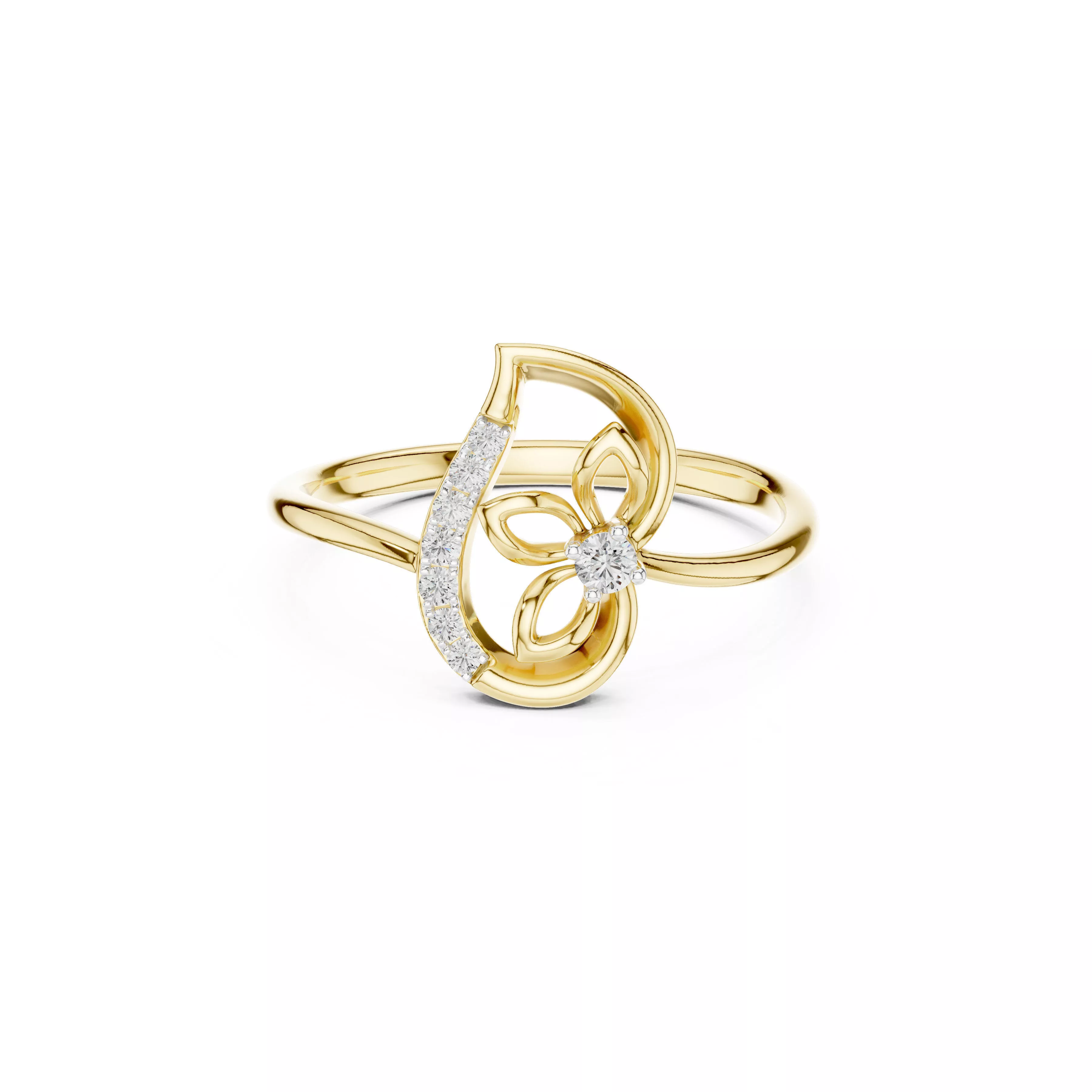 Butterfly Heart Diamond Ring STL 3DM CAD 3D print model