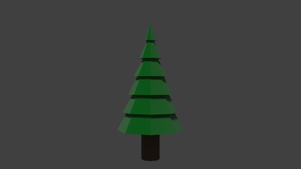 Low-Poly tree pine Low-poly 3D model_1