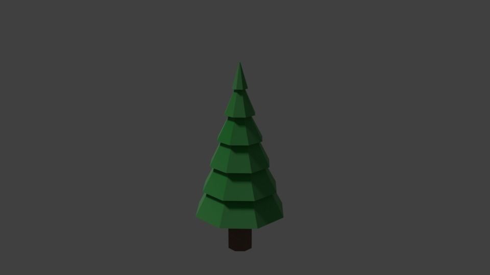 Low-Poly tree pine Low-poly 3D model_0