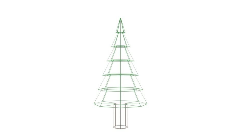 Low-Poly tree pine Low-poly 3D model_2