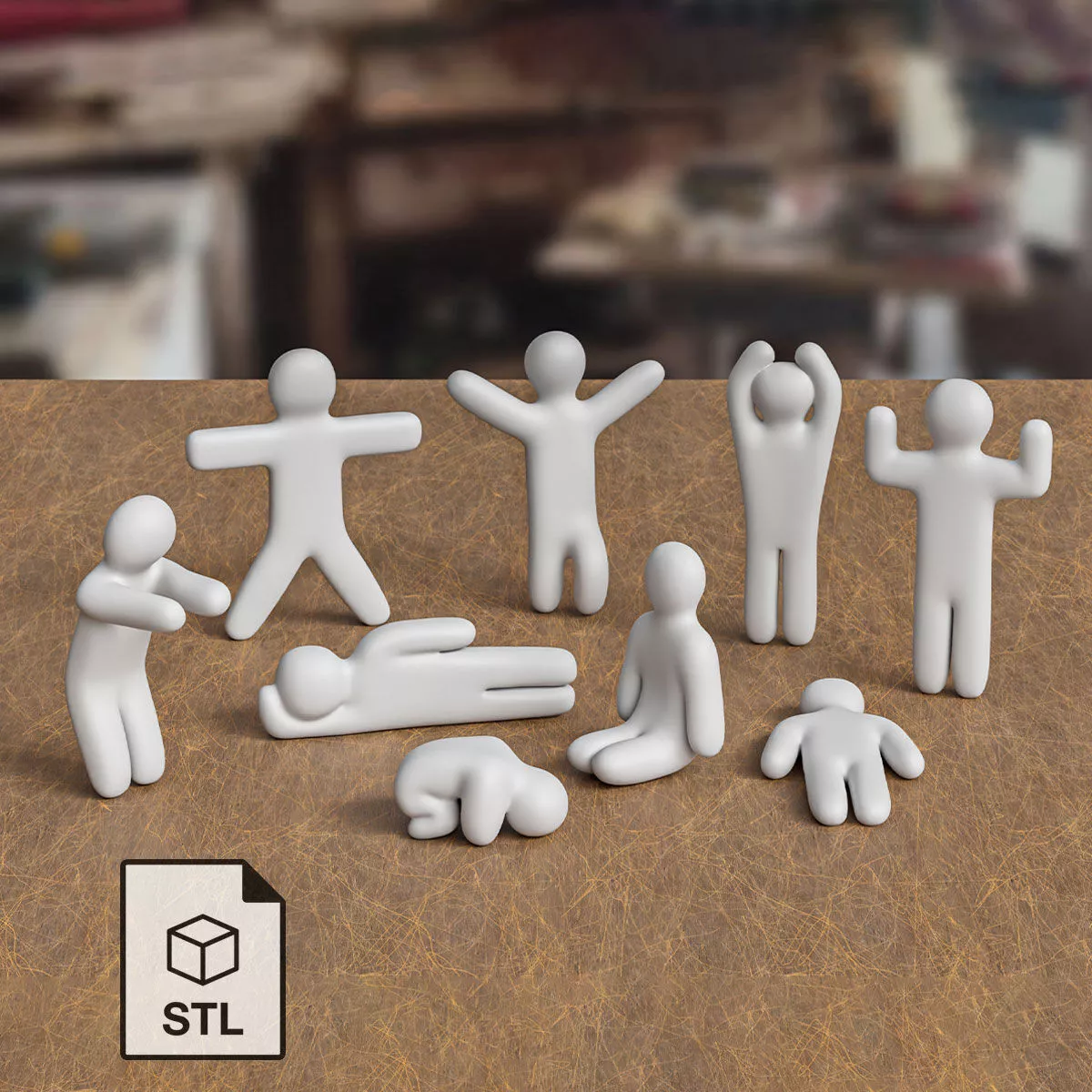 Humanoid Dummy Figure Set 3D Print Model 3D print model 3D print model