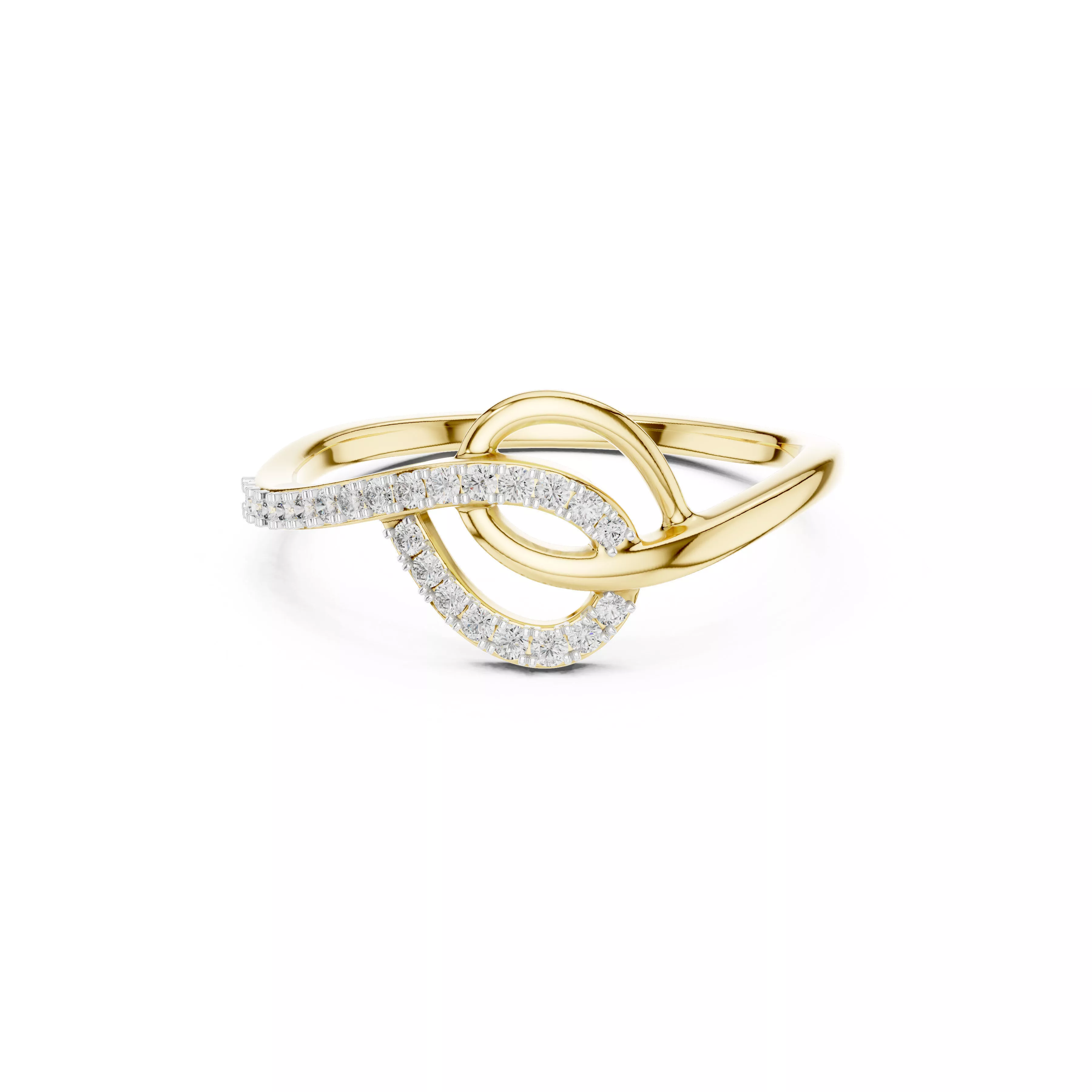 Intertwined Infinity Diamond Ring STL 3DM CAD 3D print model