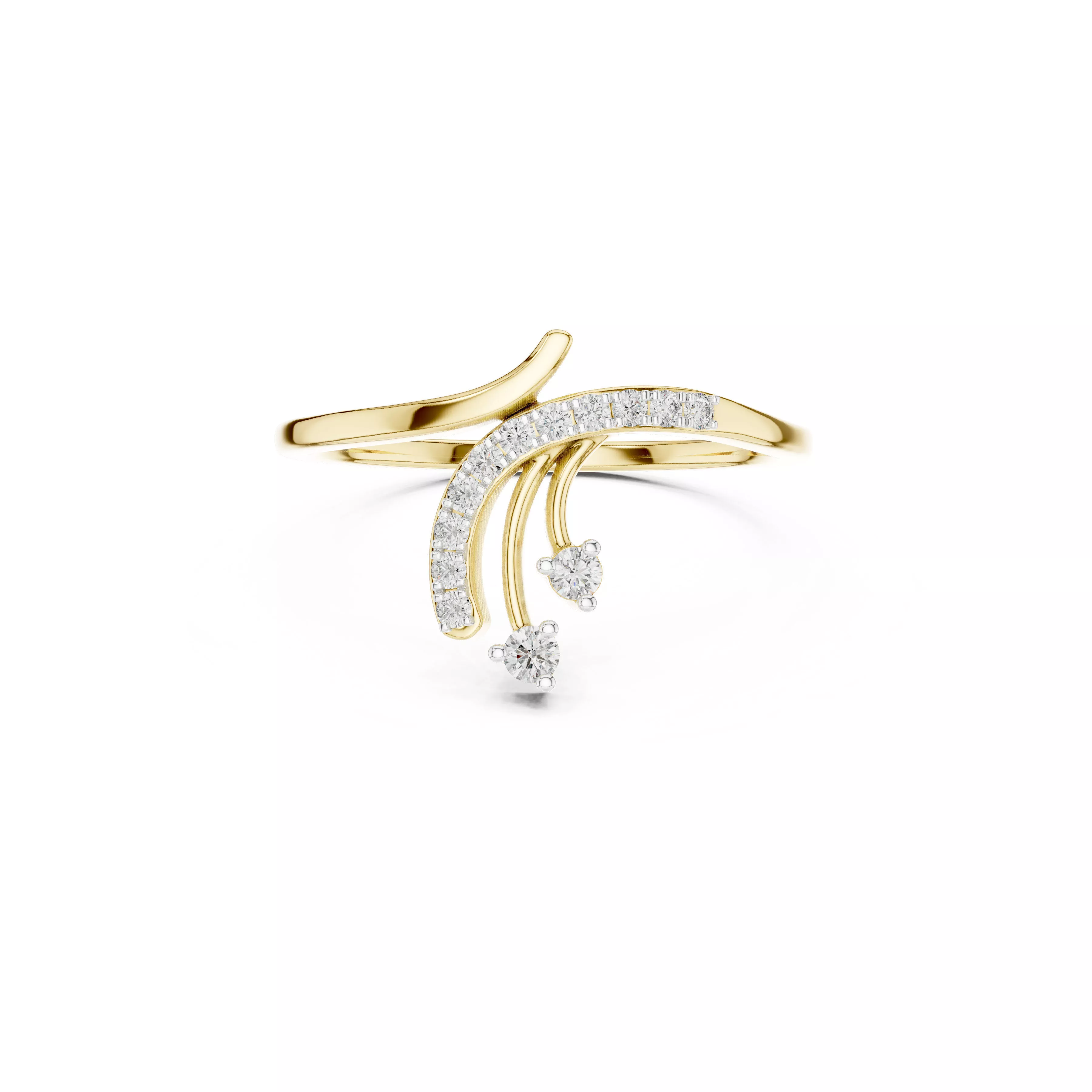 Shooting Star Diamond Ring STL 3DM CAD 3D print model