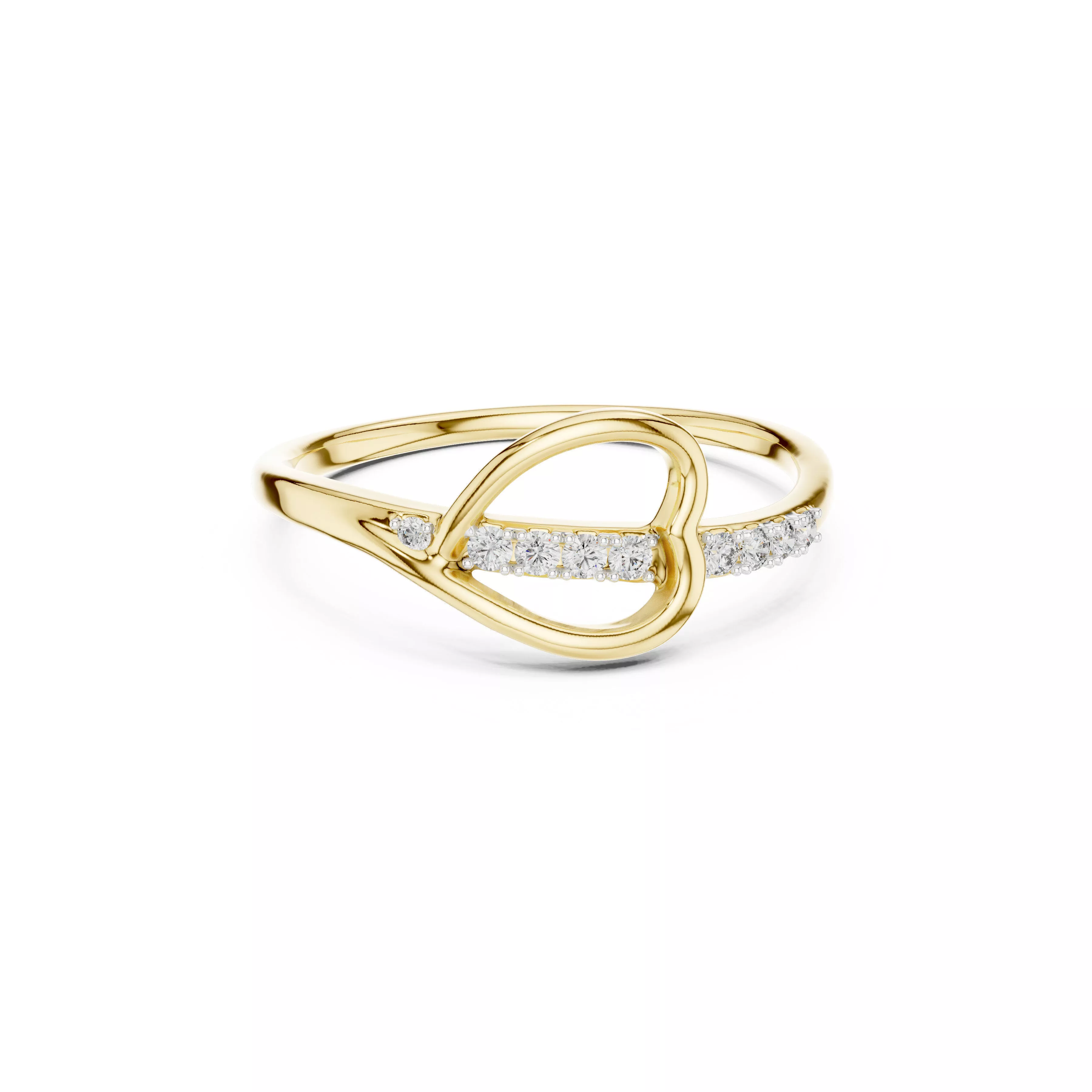 Open Heart Diamond Ring STL 3DM CAD 9 3D print model