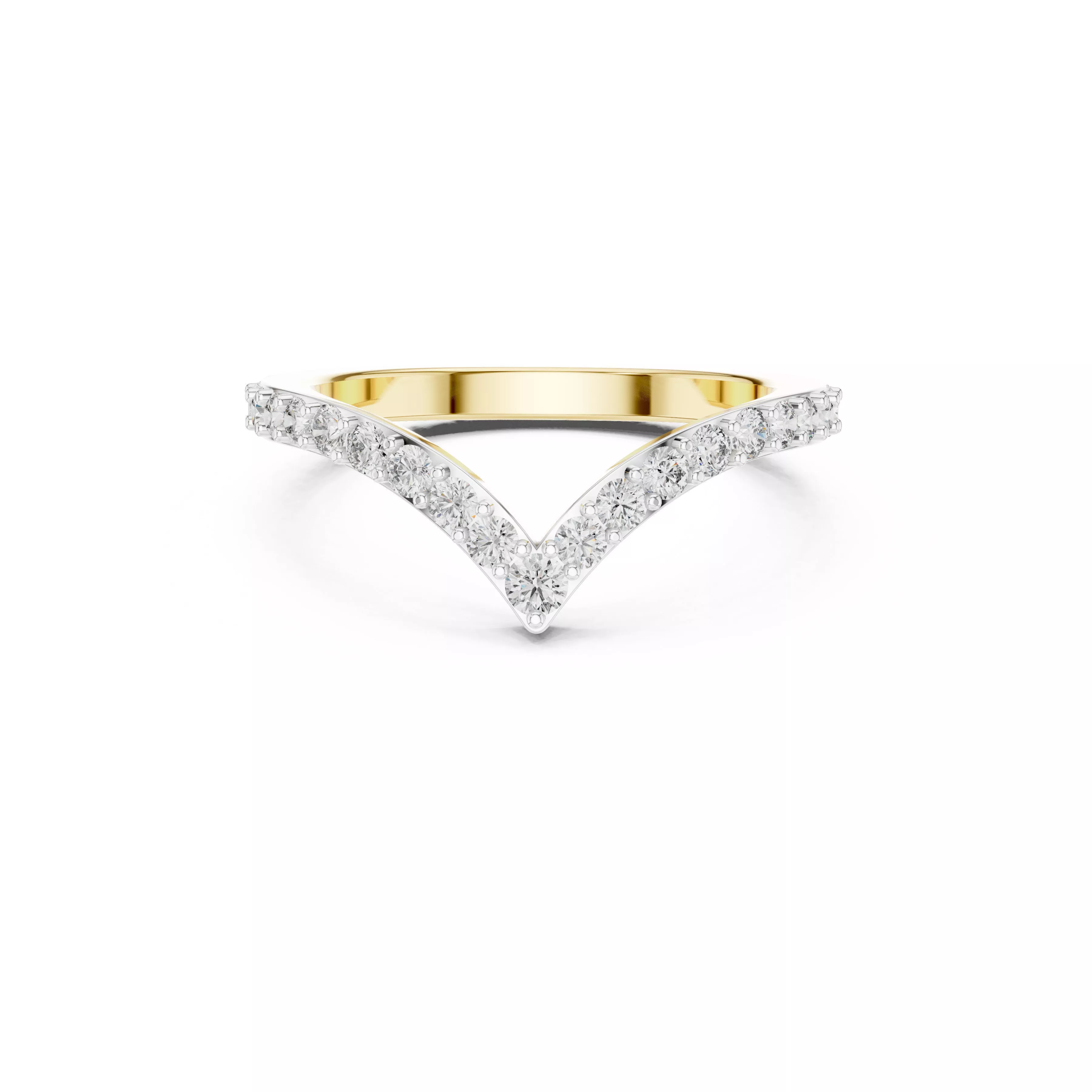 Chevron Diamond Wedding Band STL 3DM CAD 3D print model