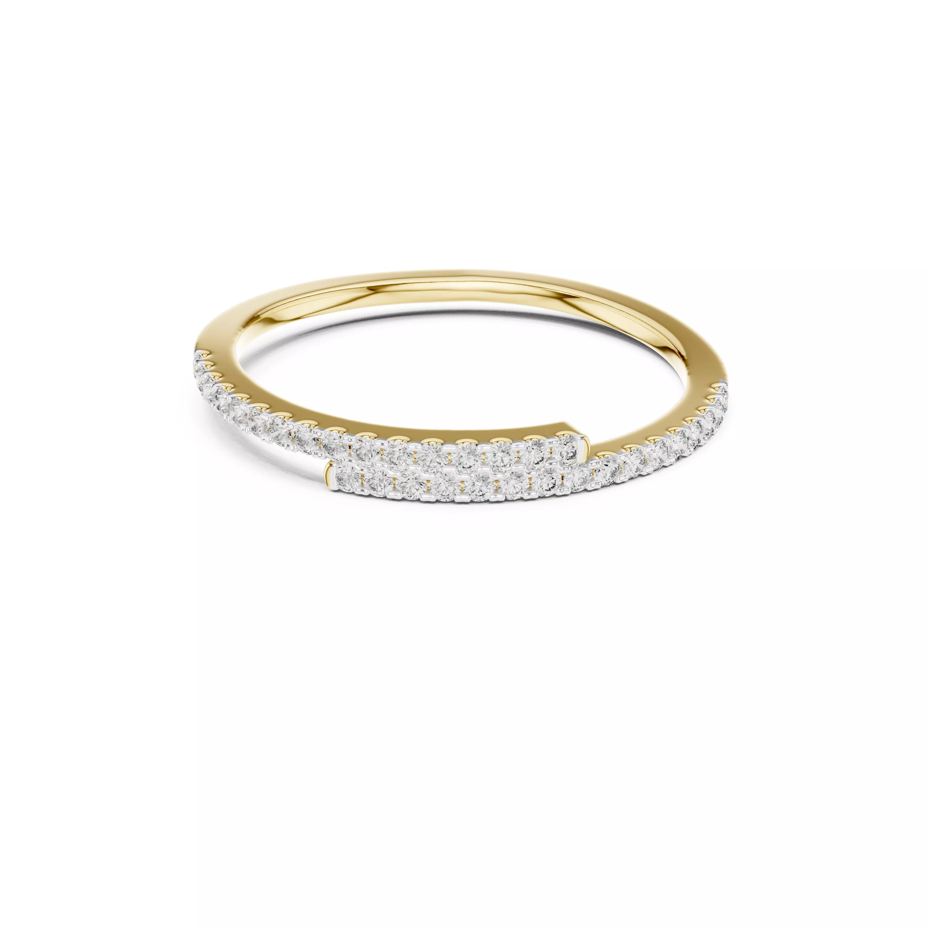 Double Row Diamond Band STL 3DM CAD Model for Fine Jewelry 3D print model